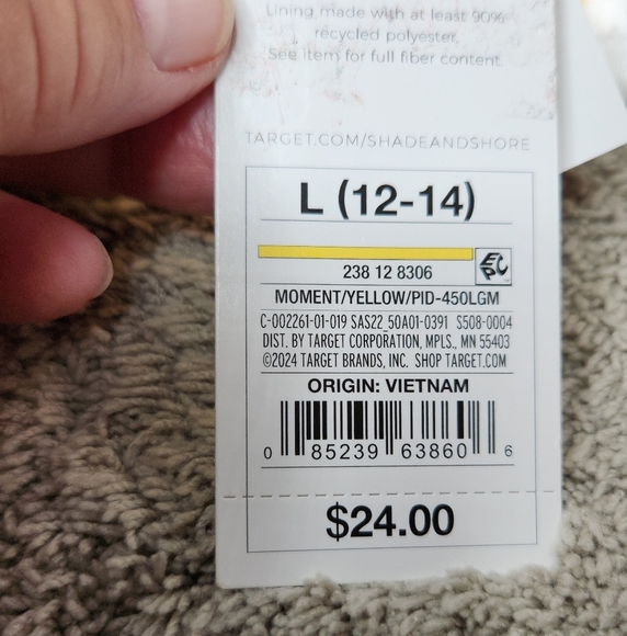 Women's High Waist High Leg Cheeky Contrast Band Bikini Bottom Shade & Shore L - Picture 7 of 10